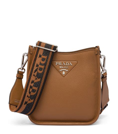 prada logo leather crossbody|prada leather crossbody bag brown.